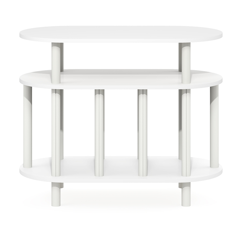 Furinno JAYA Record Player Stand. Holds up to 180-185 Vinyl Records. White