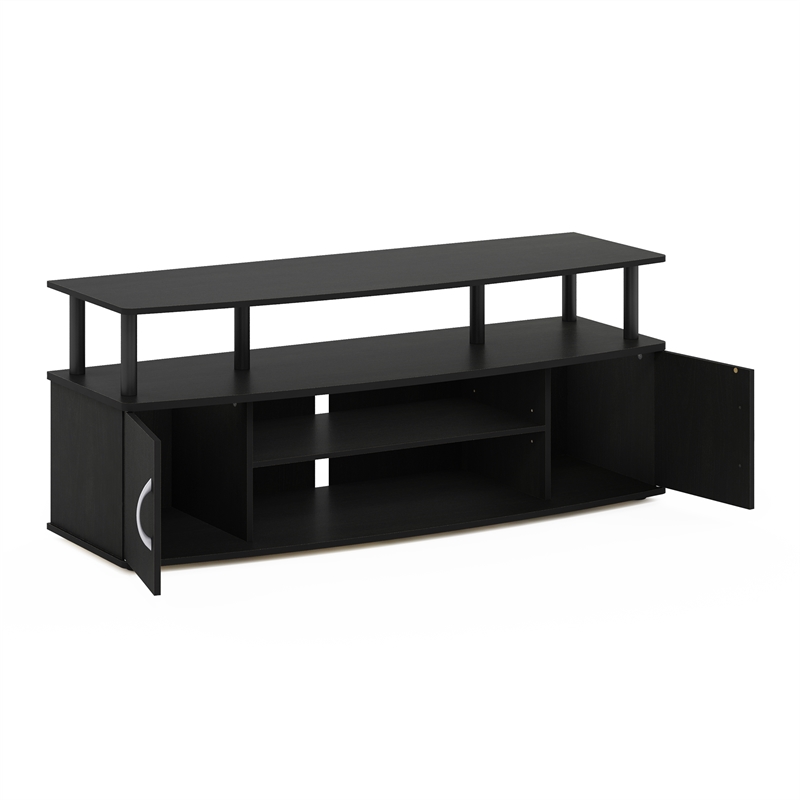 Furinno Jaya LED TV Stand for TV up to 55 Inch. Blackwood