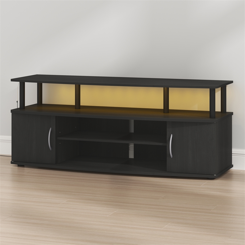 Furinno Jaya LED TV Stand for TV up to 55 Inch. Blackwood