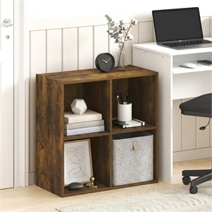 Furinno LUDER 4-Cube Open Shelves Bookcase. 11.6 x 23.9 x 24. Amber Pine