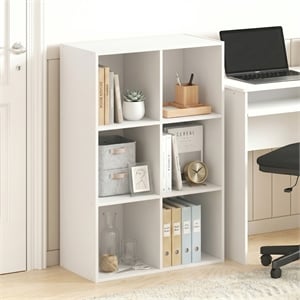 Furinno LUDER 6-Cube Open Shelves Bookcase. 11.6 x 23.9 x 35.7. White