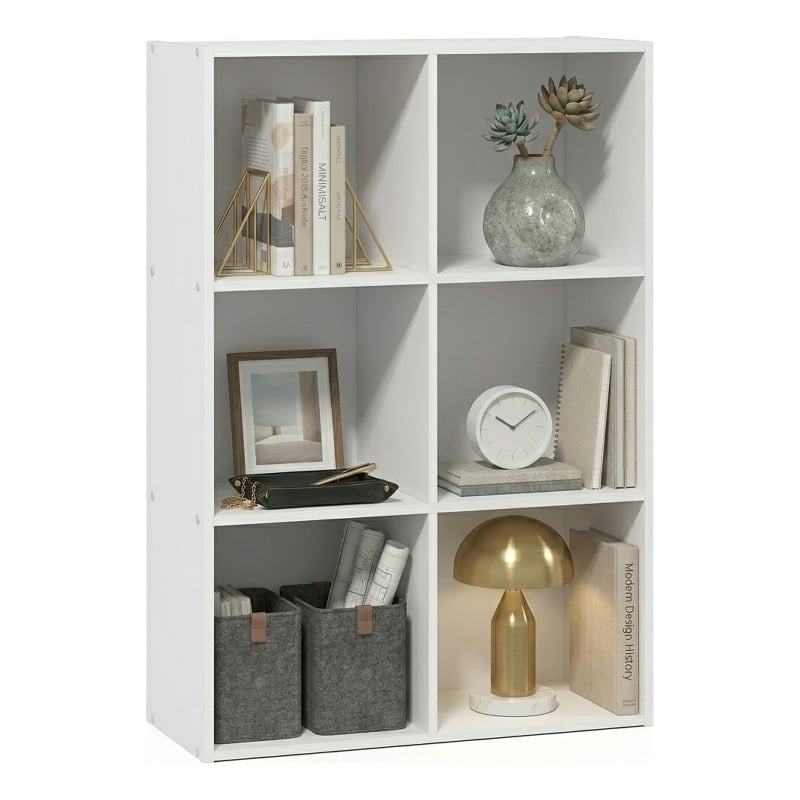 Furinno LUDER 6-Cube Open Shelves Bookcase. 11.6 x 23.9 x 35.7. White