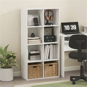 Furinno LUDER 8-Cube Open Shelves Bookcase. 11.6 x 23.9 x 47.4. White