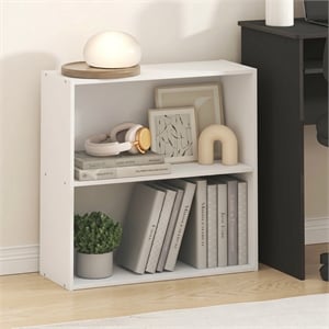 Furinno PASIR 2-Tier Open Shelves Bookcase. 9.5 x 24.6 x 23.7. White