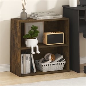 Furinno PASIR 2-Tier Open Shelves Bookcase. 11.6 x 24.6 x 23.7. Amber Pine