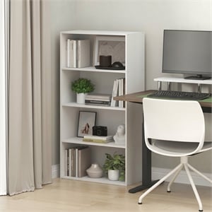 Furinno PASIR 4-Tier Open Shelves Bookcase. 11.6 x 24.6 x 46.9. White