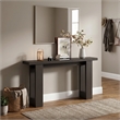 Furinno ARA 63-Inch Narrow Console Table. 2 Bottom Shelf. Dark Oak