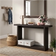 Furinno ARA 63-Inch Narrow Farmhouse Console Table. Dark Oak