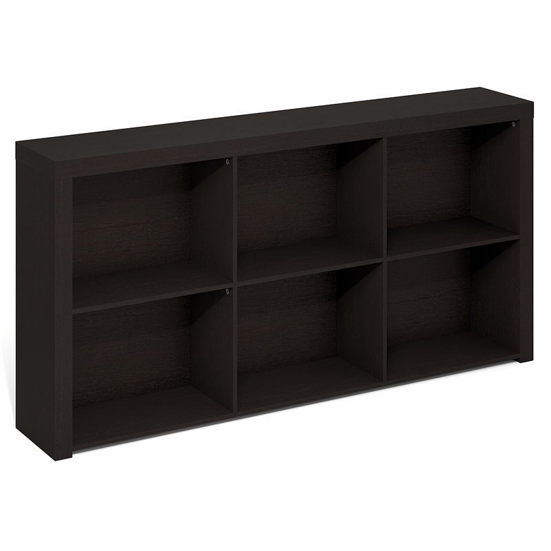 Furinno ARA 63-Inch Narrow Console Table with 6 Cubes Storage. Dark Oak
