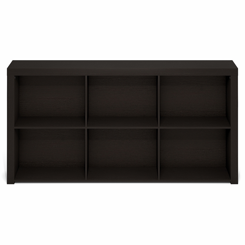 Furinno ARA 63-Inch Narrow Console Table with 6 Cubes Storage. Dark Oak