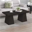 Furinno ARA 47-Inch Coffee Table with Sturdy Thick Pedestal Base. Dark Oak