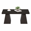 Furinno ARA 47-Inch Coffee Table with Sturdy Thick Pedestal Base. Dark Oak