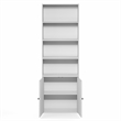 Furinno FARMHOUSE 6-Tier Farmhouse Display Bookcase with Doors. White