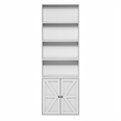 Furinno FARMHOUSE 6-Tier Farmhouse Display Bookcase with Doors. White
