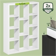 Furinno VIOLA 11-Cube Thick Frame Reversible Bookcase. White