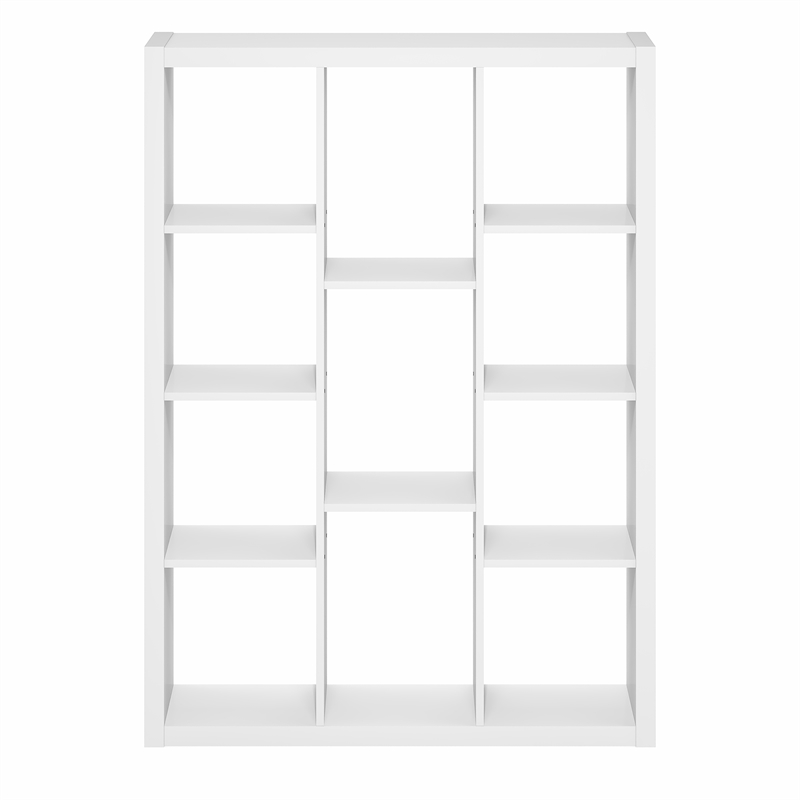 Furinno VIOLA 11-Cube Thick Frame Reversible Bookcase. White