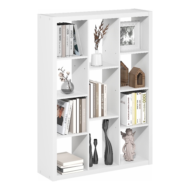 Furinno VIOLA 11-Cube Thick Frame Reversible Bookcase. White