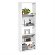 Furinno VIOLA 5-Tier Thick Frame Adjustable Shelves Bookcase. White