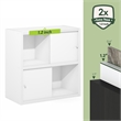 Furinno CUBICLE 4-Cube Extra Thick Frame Bookcase with Sliding Doors. White