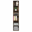 Furinno LUDER 6-Tier Narrow Open Shelf Standing Bookcase. Amber Pine