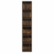 Furinno LUDER 6-Tier Narrow Open Shelf Standing Bookcase. Amber Pine