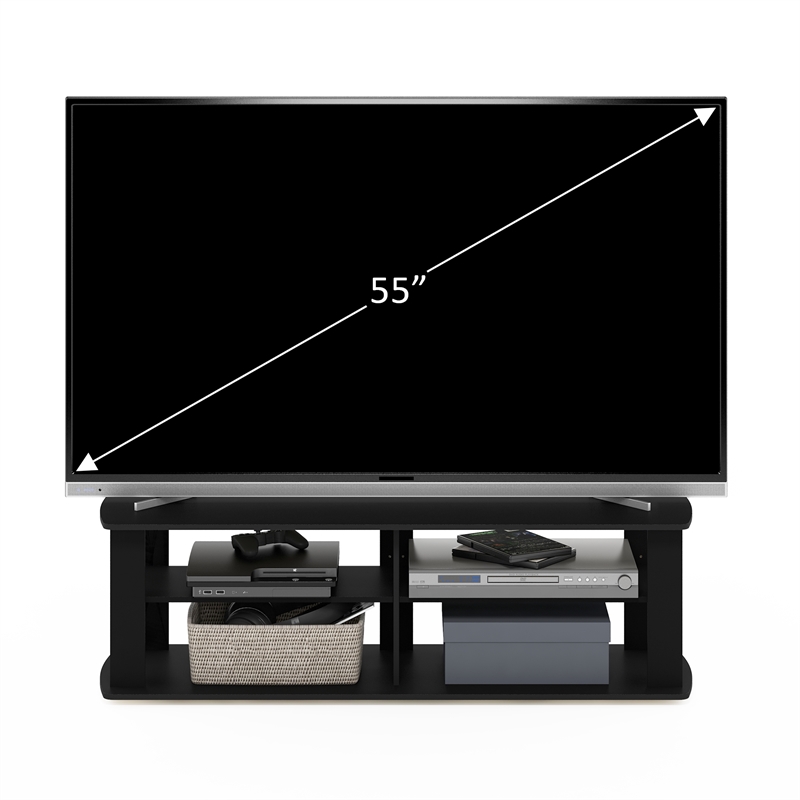 Furinno Nelly 3-Tier LED TV Stand for TV up to 50 Inch. Black