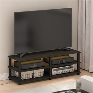 Furinno Turn-S-Tube 3-Tier LED TV Stand for TV up to 46 Inch. Espresso