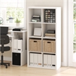 Furinno CUBICLE 8-Cube Extra Thick Frame Reversible Bookcase. White