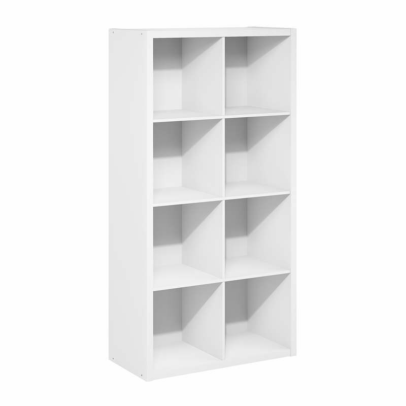 Furinno CUBICLE 8-Cube Extra Thick Frame Reversible Bookcase. White