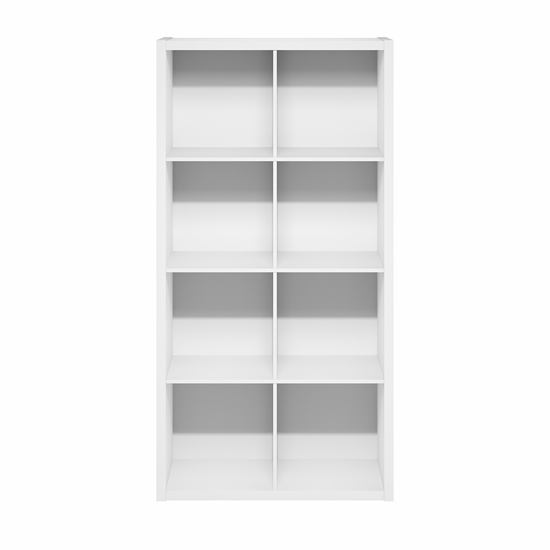Furinno CUBICLE 8-Cube Extra Thick Frame Reversible Bookcase. White