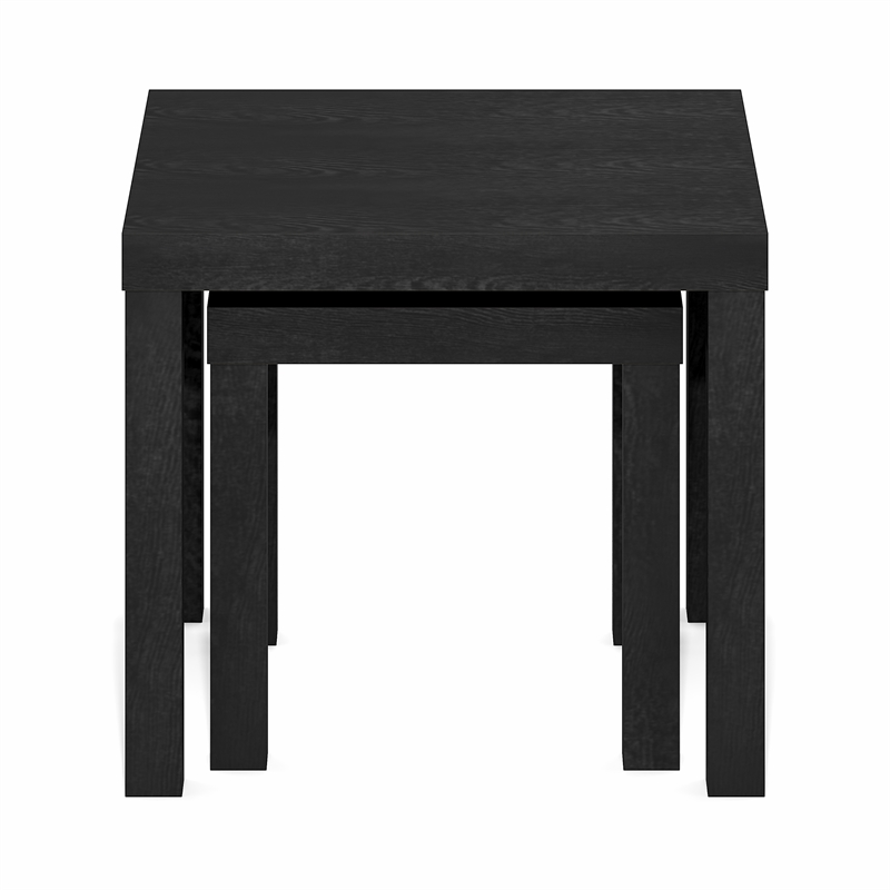 Furinno CLASSIC Set of 2. Nesting Side Tables. 1.8 Inch Thick. Black