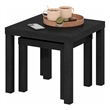 Furinno CLASSIC Set of 2. Nesting Side Tables. 1.8 Inch Thick. Black
