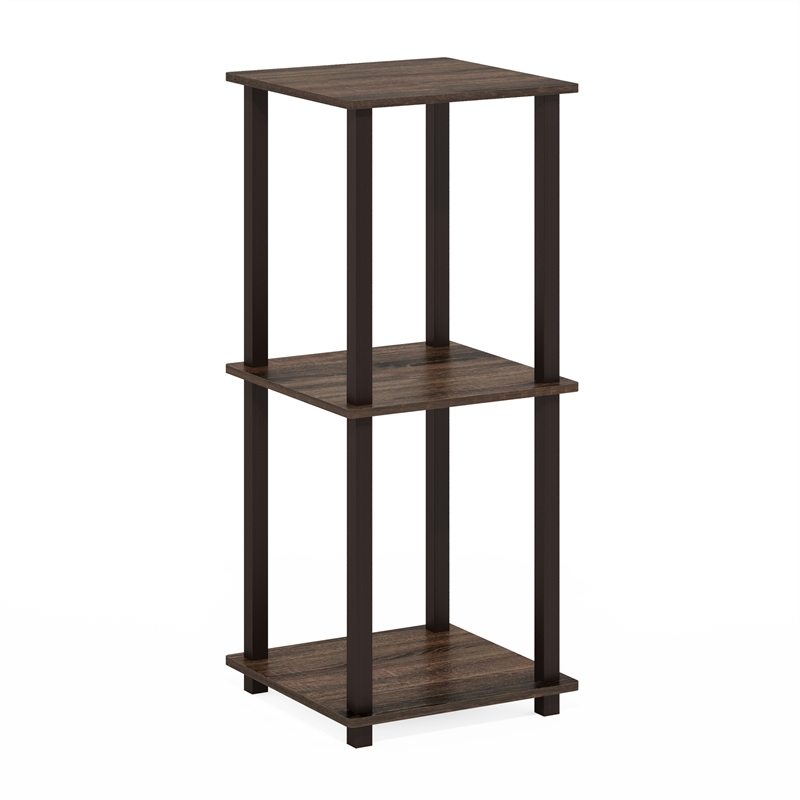 Furinno SIMPLISTIC Set of 2. 2-Tier Nightstand. Bedside Table. Walnut