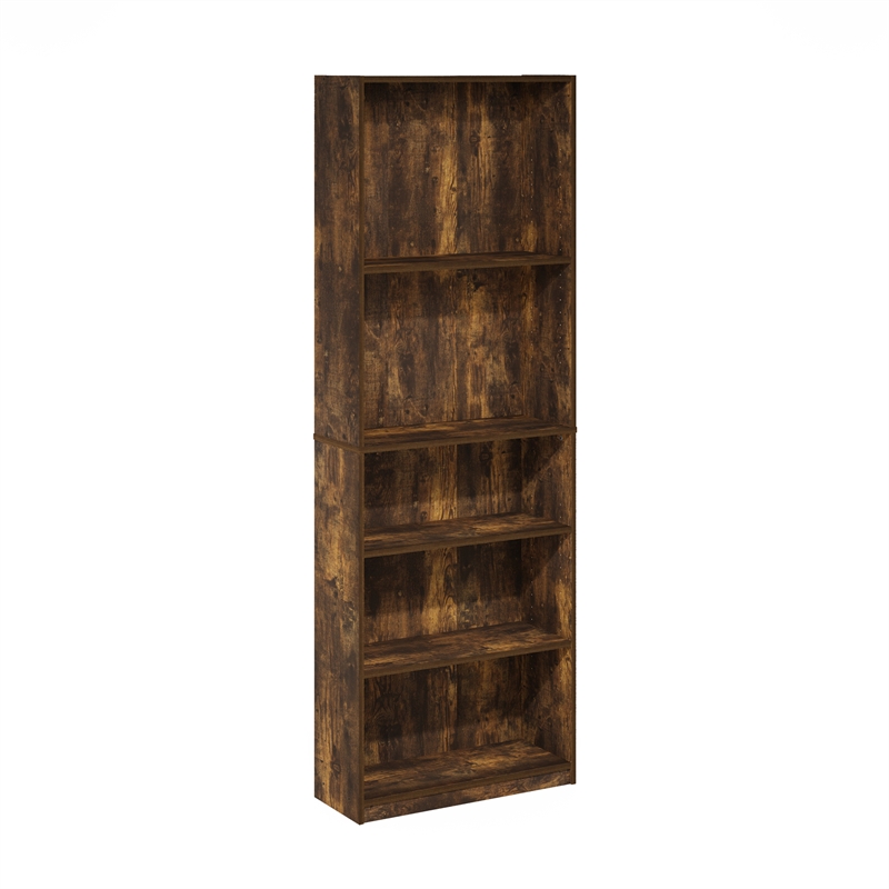 Furinno REED 5-Tier Open Shelf Closet Organizers/Storage. Amber Pine