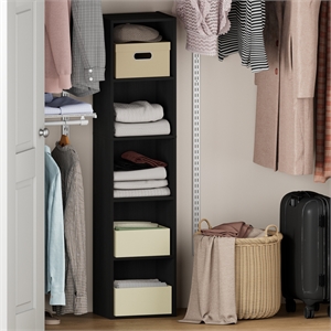 Furinno REED 5-Tier Open Shelf Closet Organizers/Storage. Blackwood