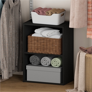 Furinno REED 2-Tier Closet Organizers/Storage with Open Shelf. Blackwood