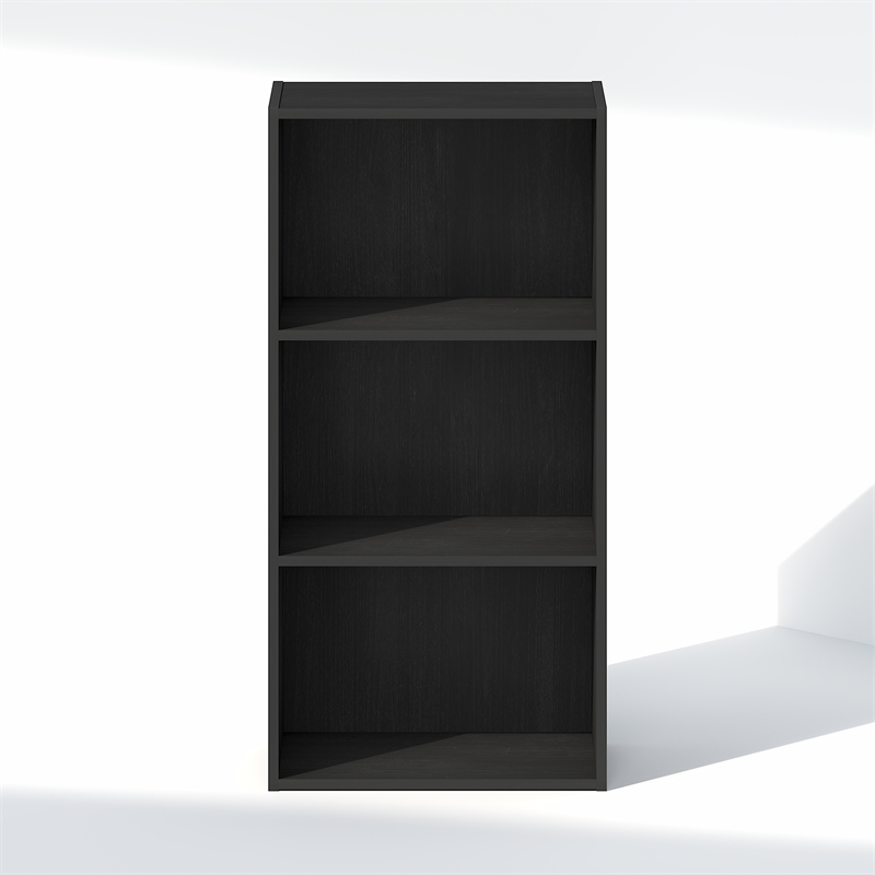 Furinno REED 3-Tier Open Shelf Bookcase. 9.3 x 15.5 x 31.4. Blackwood