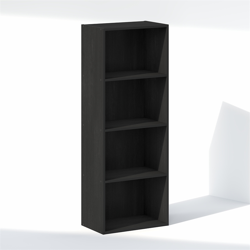 Furinno REED 4-Tier Open Shelf Clothing Storage. Blackwood