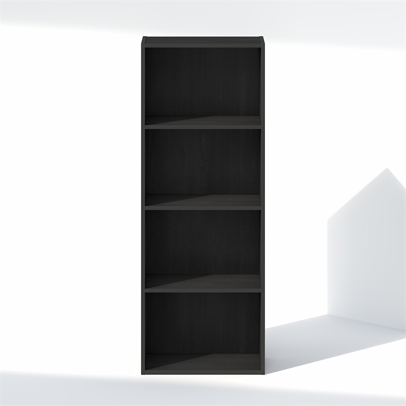 Furinno REED 4-Tier Open Shelf Clothing Storage. Blackwood