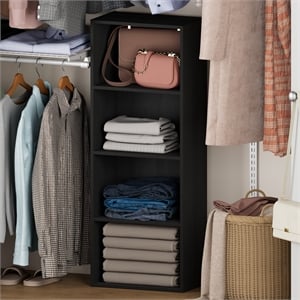 Furinno REED 4-Tier Open Shelf Clothing Storage. Blackwood