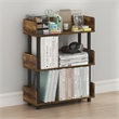 Furinno TURN-N-TUBE 3-Tier Rounded Corner Top Edges Bookcases. Amber Pine