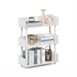 Furinno TURN-N-TUBE 3-Tier Rounded Corner Top Edges Bookcases. White