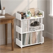 Furinno TURN-N-TUBE 3-Tier Rounded Corner Top Edges Bookcases. White