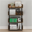 Furinno TURN-N-TUBE 4-Tier Rounded Corner Top Edges Bookcases. Amber Pine