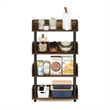 Furinno TURN-N-TUBE 4-Tier Rounded Corner Top Edges Bookcases. Amber Pine