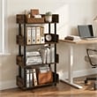 Furinno TURN-N-TUBE 4-Tier Rounded Corner Top Edges Bookcases. Amber Pine