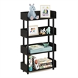 Furinno TURN-N-TUBE 4-Tier Rounded Corner Top Edges Bookcases. Espresso
