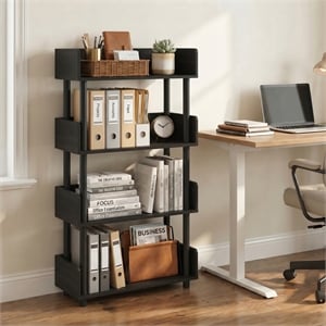 Furinno TURN-N-TUBE 4-Tier Rounded Corner Top Edges Bookcases. Espresso