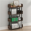 Furinno TURN-N-TUBE 4-Tier Rounded Corner Top Edges Bookcases. Walnut