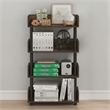 Furinno TURN-N-TUBE 4-Tier Rounded Corner Top Edges Bookcases. Walnut